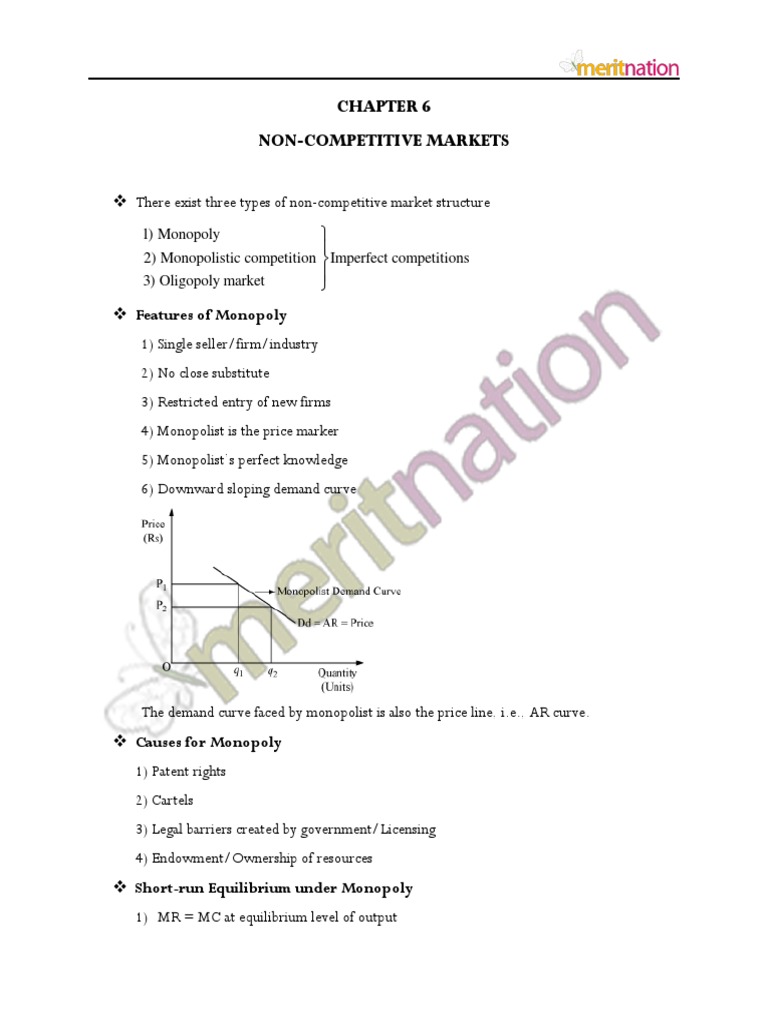 Understanding Non-Competitive Markets | PDF | Monopoly | Oligopoly