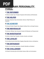 Ennegram Personality Types