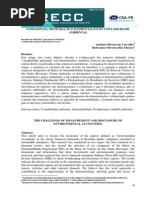 O DESAFIO DA MENSURAÇÃO E EVIDENCIAÇÃO DA CONTABILIDADE AMBIENTAL