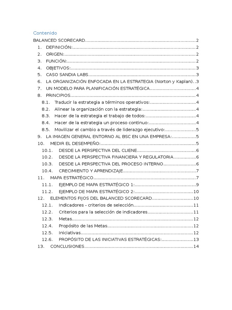 Ejemplos de Balanced Scorecard en Empresas | PDF | Modelo de negocio ...