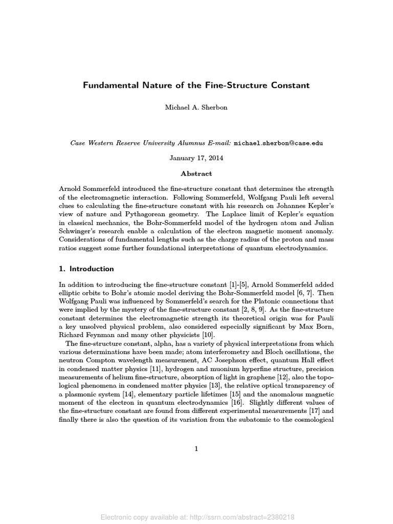 Fundamental Nature of The Fine-Structure Constant | PDF | Quantum ...