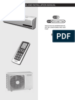 Operating and Installation Manual: Single Split DC Inverter and On-Off Air Conditioners and Heat Pump