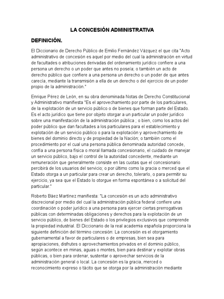 Definición de Concesión Administrativa | PDF | Propiedad ...