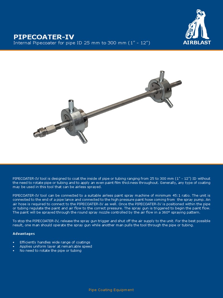 Pipecoater-Iv: Internal Pipecoater For Pipe ID 25 MM To 300 MM (1
