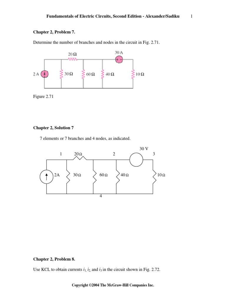 Alexander Sadiku Solution | PDF | Series And Parallel Circuits ...