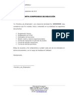 Formato Modelo de Carta Compromiso de Inducción