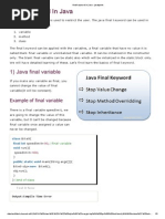 Final Keyword in Java - Javatpoint PDF