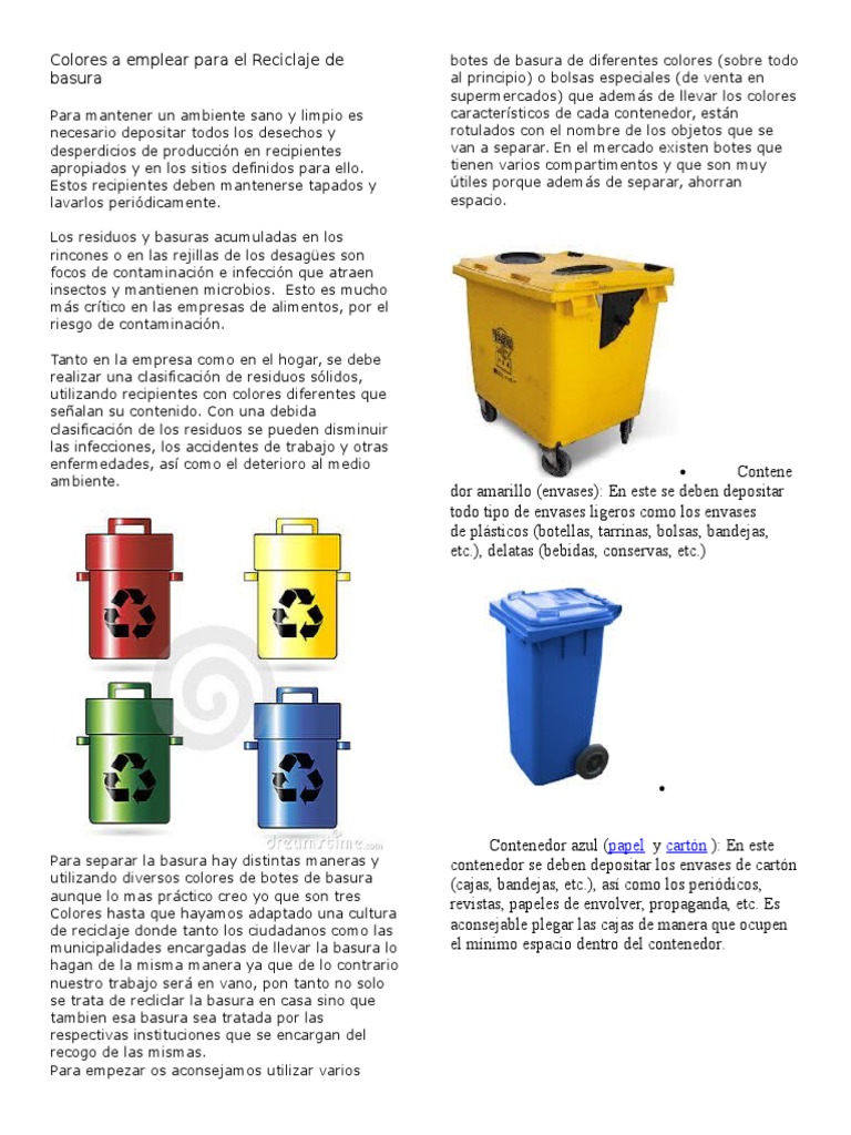 Colores en el reciclaje: qué residuos van en cada contenedor