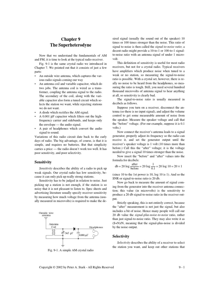 Receiver Theory Pdf Signal To Noise Ratio Amplifier