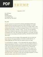 Donald J. Trump Letter to CNN Jeff Zucker