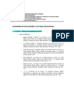 Historia de Chile y AmÃ©rica Colonial - Calendario de Evaluaciones y Lecturas Obligatorias