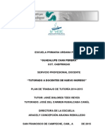 Plan de Trabajo Con Calendarización de Tutor Visitas Al Tutorado, Ya Puesto en Línea en El Diplomado - TZEC REYES JOSE - TERD720322 4P2