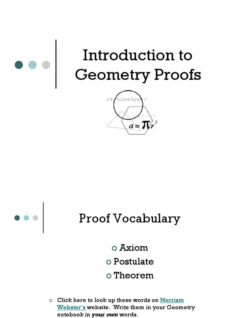 Introduction To Geometry Proofs Notes | PDF | Mathematical Proof | Angle