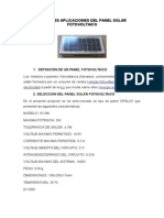 las Aplicaciones Del Panel Solar Fotovoltaico