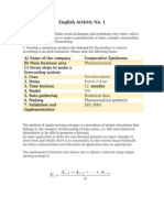 English Activity No. 1 Forecasting: Pharmaceutical