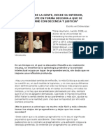 La Vida de La Gente, Desde Su Interior, Contribuye en Forma Decisiva a Que Se Gobierne Con Decencia y Justicia. Ezra Heymann. Entrevista de Edgardo Agúero Sánchez