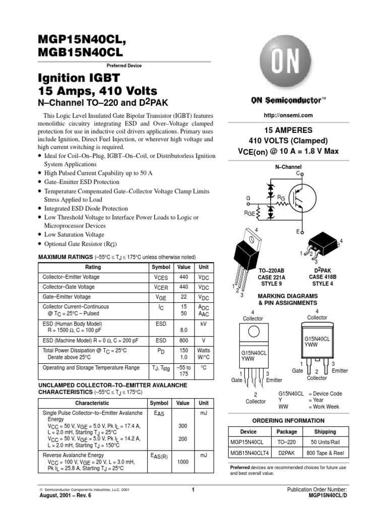 Data Sheet IGBT | PDF | Field Effect Transistor | Ignition System