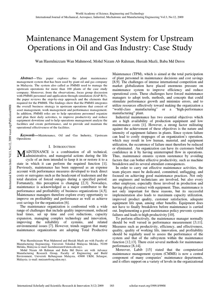 Oil and Gas Plant Maintenance Management | PDF | Sap Se | Production ...