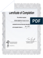 Inspection Course Test Certificate