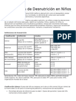 Clasificación de Desnutrición en Niños