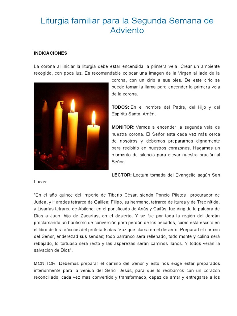 Liturgia Familiar para La Segunda Semana de Adviento | PDF | Cristo  (título) | María, madre de Jesús