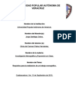 Requisitos para La Realización de Un Trabajo Monográfico