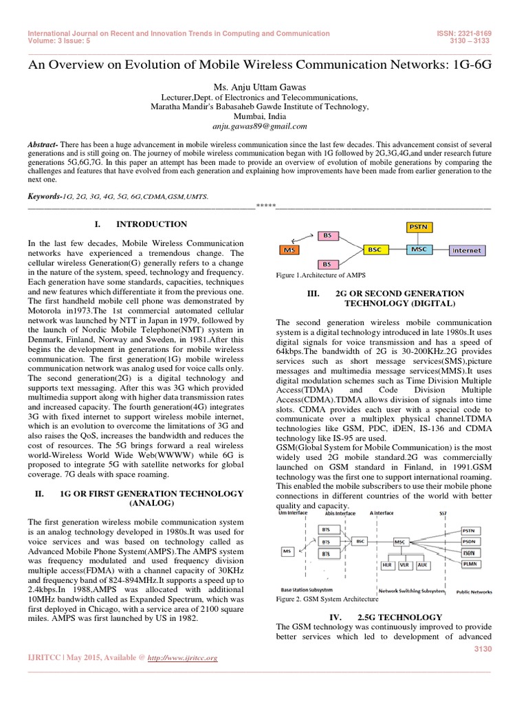 Evolution of Mobile Networks: 1G to 6G | PDF | 4 G | 3 G