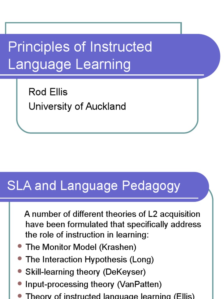 Ten Principles of Instructed Language Learning | PDF | Second Language ...