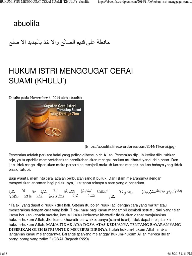 Hukum Istri Menggugat Cerai Suami Pdf