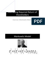 Es#ma#ng Required Return of Shareholders: Exercise: Markowitz Mantra