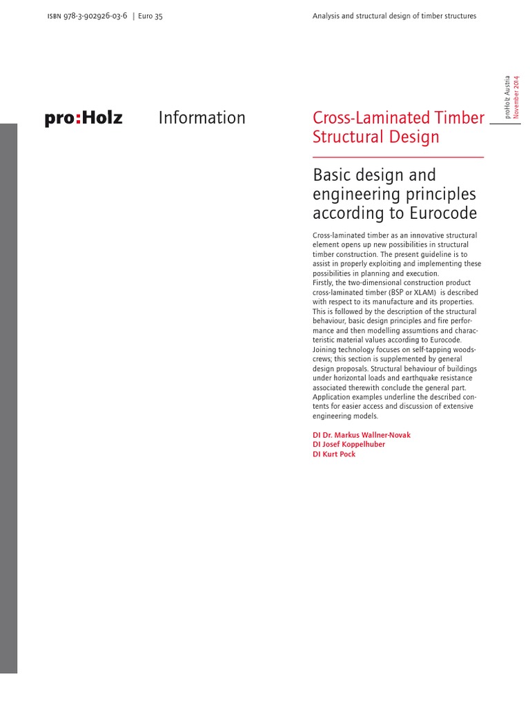 Cross Laminated Timber CLT Structural Design Basic Design and ...