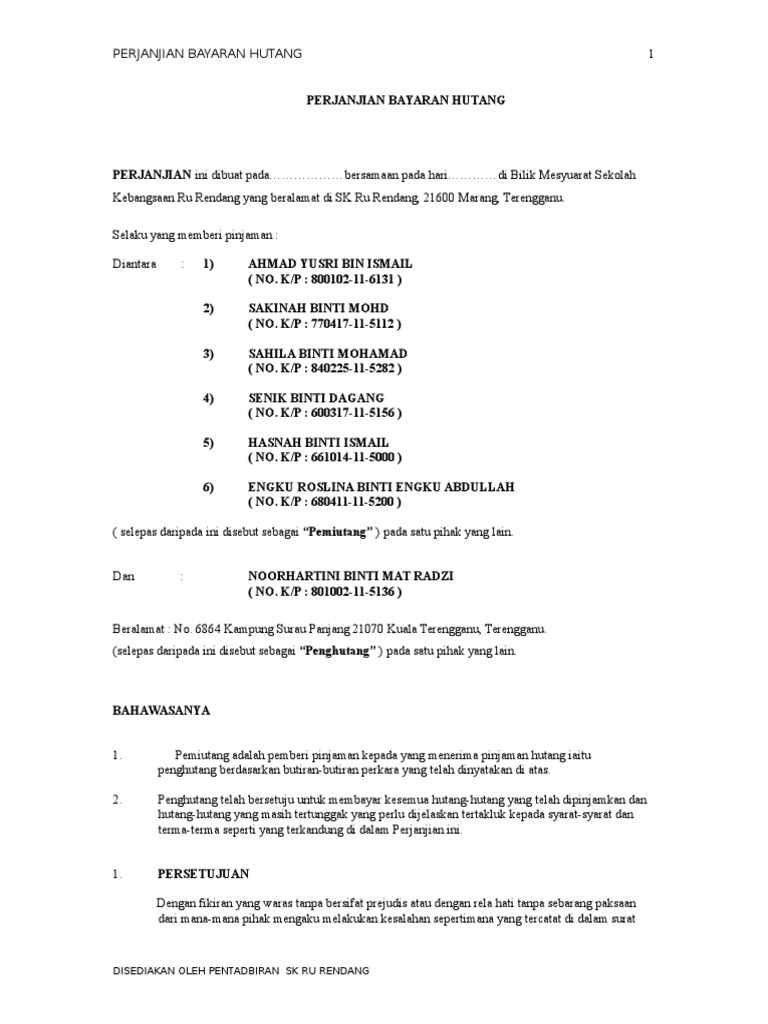 Disediakan Oleh Pentadbiran SK Ru Rendang | PDF
