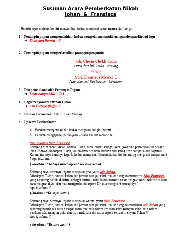 Susunan Acara Nikah Pdf