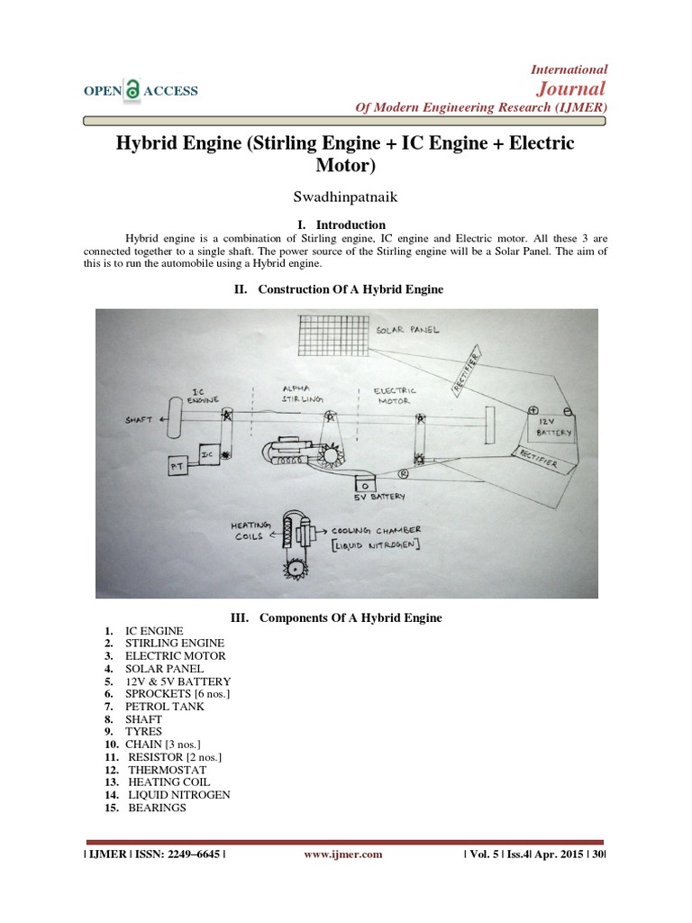 Hybrid Engine (Stirling Engine + IC Engine + Electric Motor) PDF