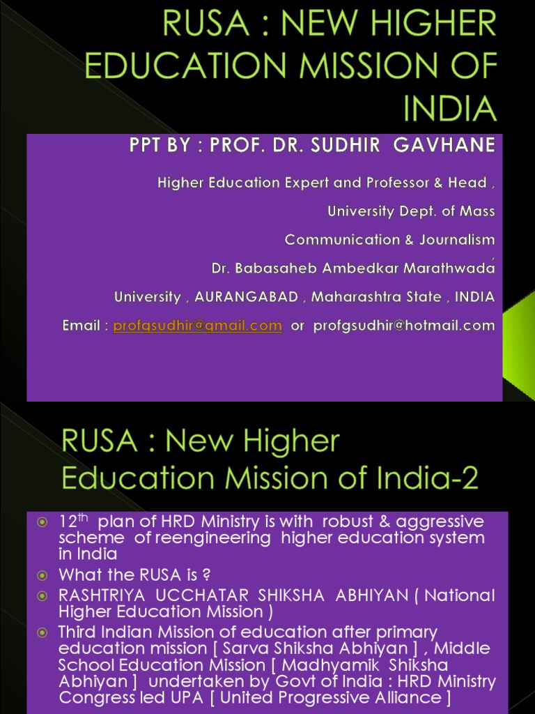 RUSA: Transforming Indian Higher Education | PDF | Public Sphere ...