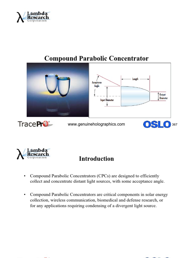 Compound Parabolic Concentrator