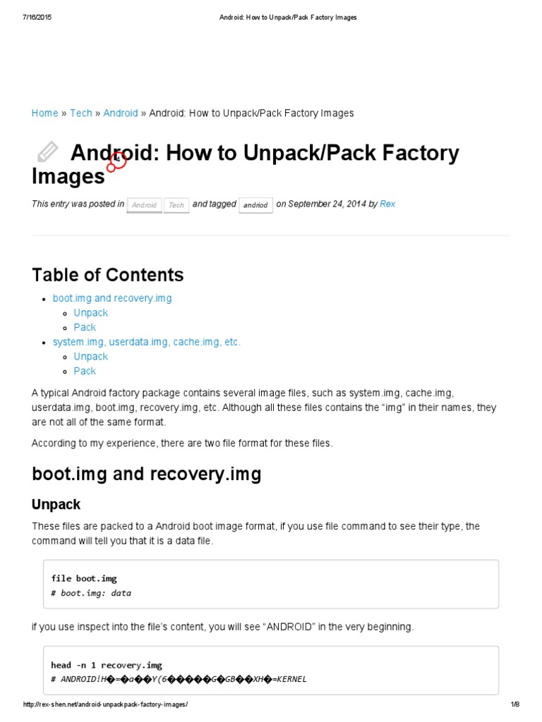 Unpacking and Packing Android Images | PDF | File System | Computer File