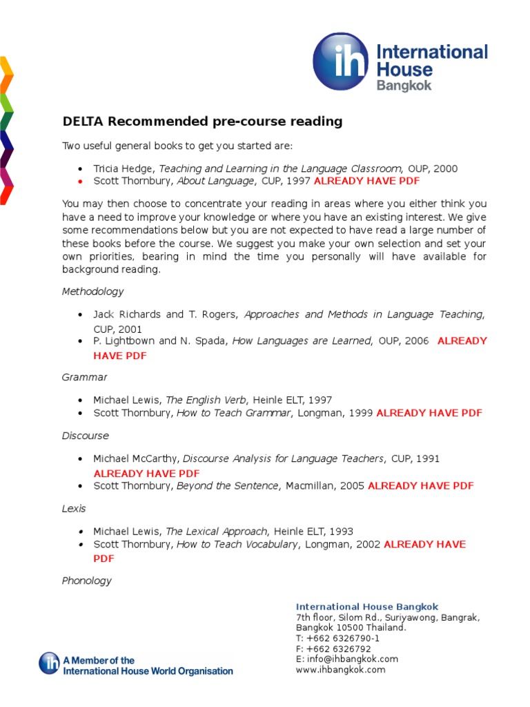 DELTA Pre-Course Reading Guide | PDF