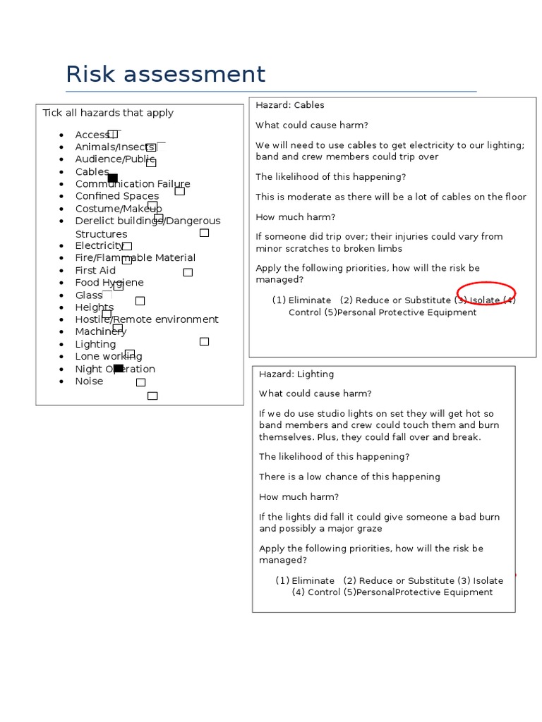 Dance Risk Assessment Guidelines | PDF | Risk Assessment | Risk