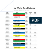 2015 Rugby World Cup Fixtures: Date Match Aest Foxtel GEM