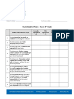 Student-Led Conference Rubric: 5 Grade