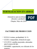 Arroz - Fertilización