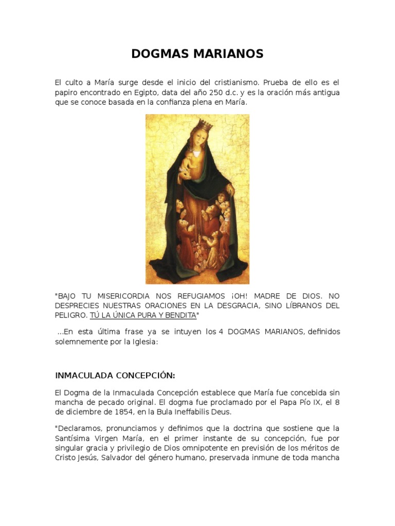 Dogmas Marianos | María, madre de Jesús | Dogma