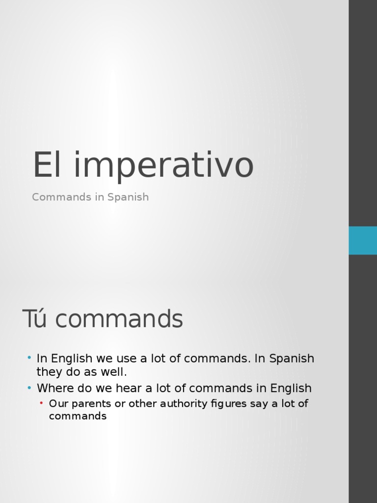 El Imperativo Commands In Spanish Stress Linguistics Grammatical Conjugation