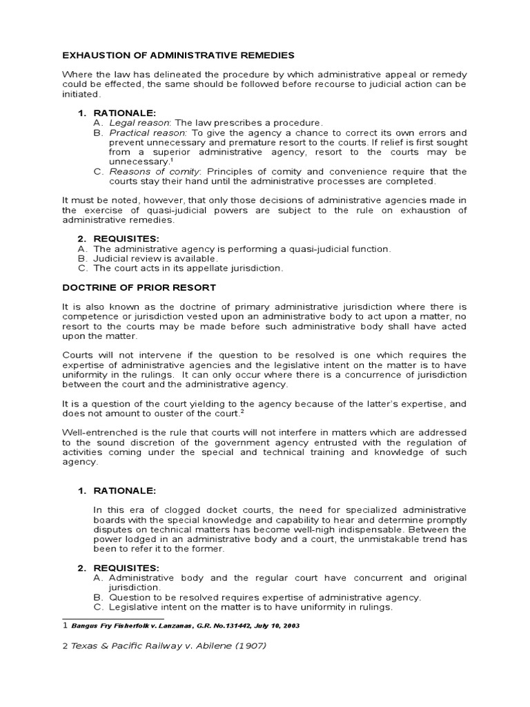 Exhaustion of Administrative Remedies PDF Jurisdiction Social