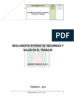 Reglamento Interno de Seguridad y Salud en El Trabajo