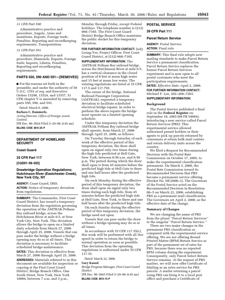 Updates on Federal Regulations and Services | PDF | United States ...