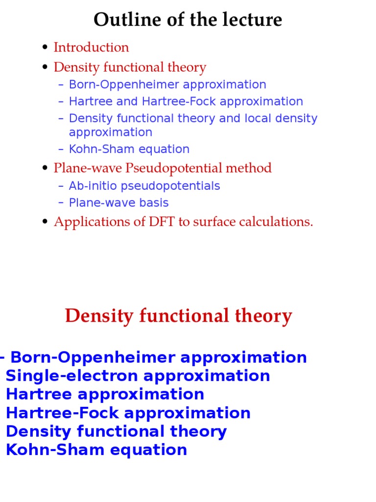 Density Functional Theory Overview | PDF | Density Functional Theory ...