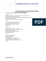 SBI CLERK Computer Knowledge Model Paper PDF