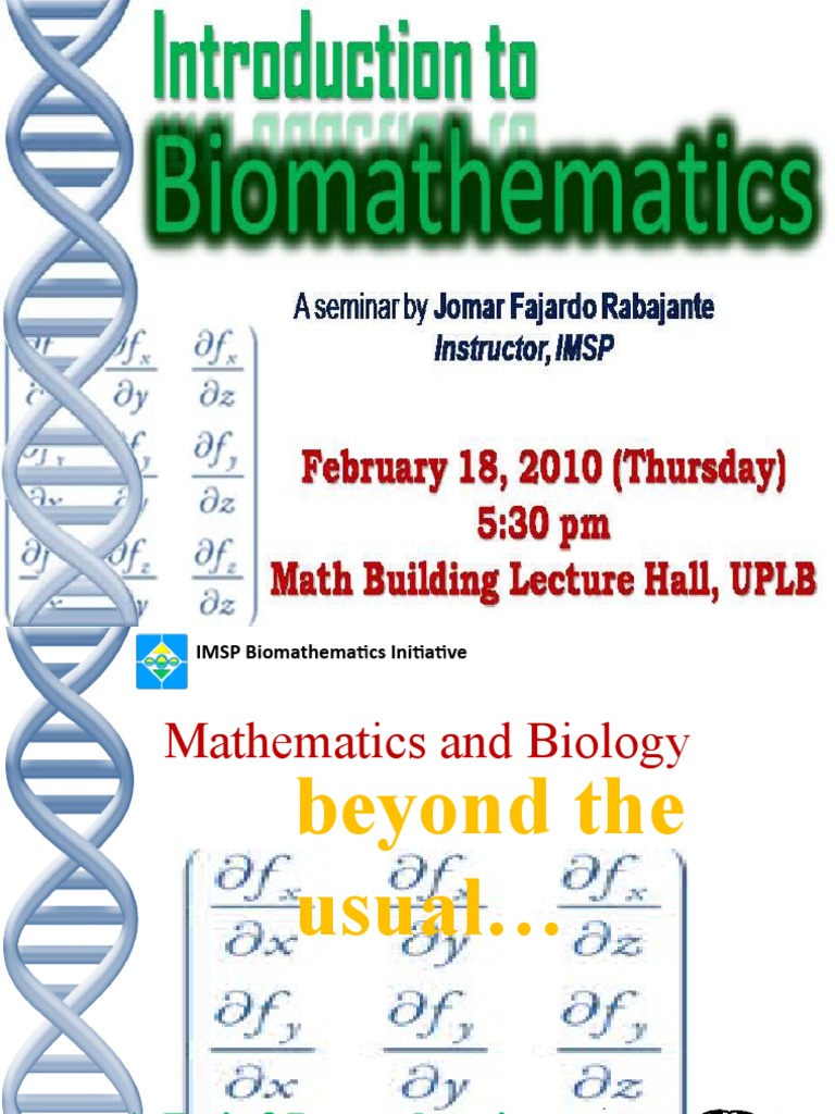 Introduction to Biomathematics | PDF | Mathematical And Theoretical ...
